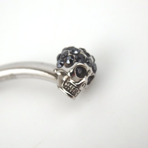 Authentic ALEXANDER McQUEEN Skull motif bangle bracelet metal/Rhinestone [Used] - Picture 5 of 10